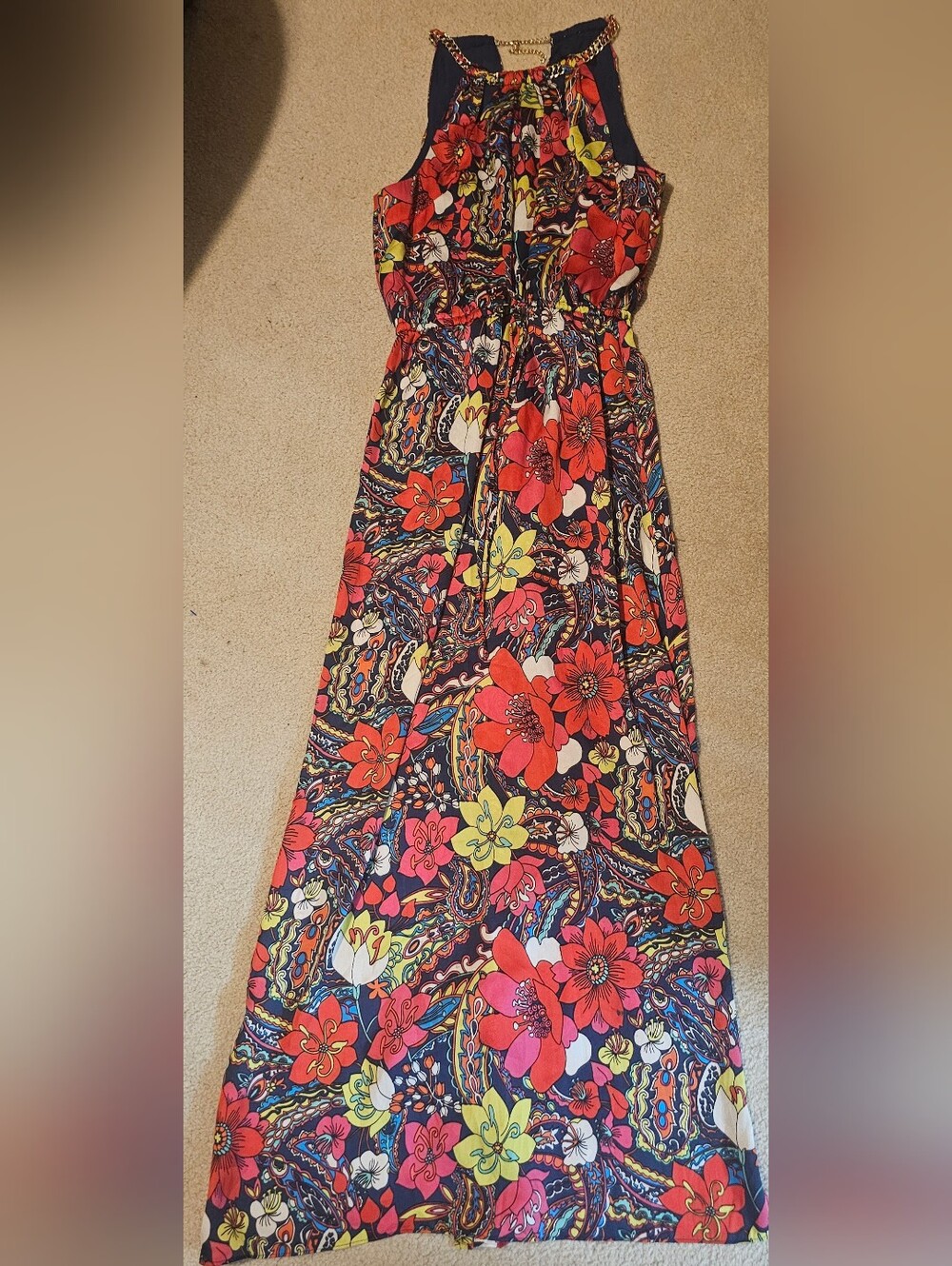 Laundry by Shelli Segal Halter maxi dress size 10 - Picture 3 of 8